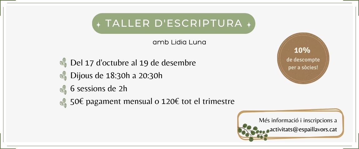 Taller d'escriptura amb Lidia Luna